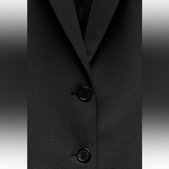 Zara Oversized Wool Blend Jacket Blazer Coat ZW Collection Black size XS NWT - Picture 10 of 16